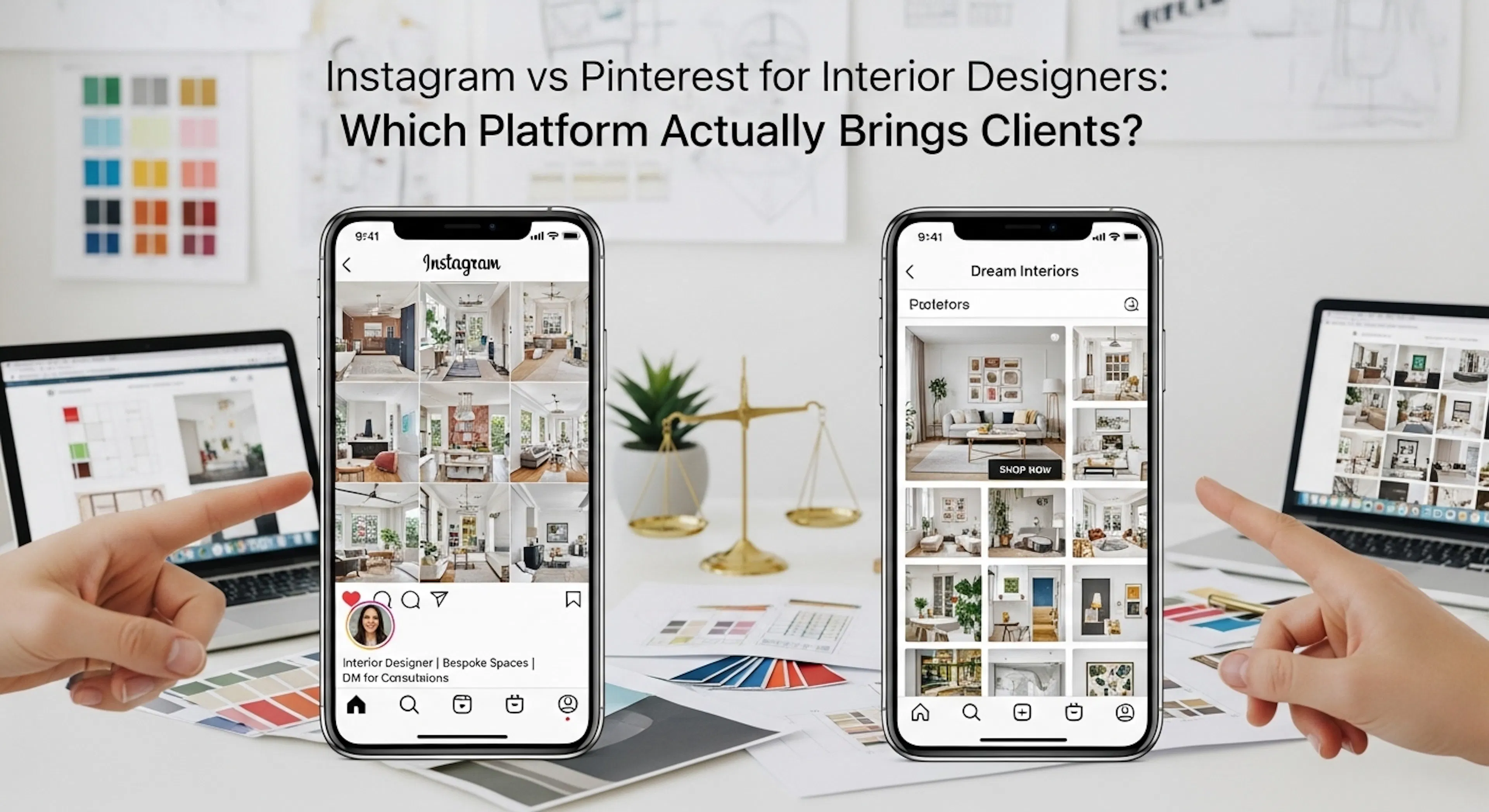 Instagram vs Pinterest for Interior Designers: Which Platform Actually Brings Clients?
