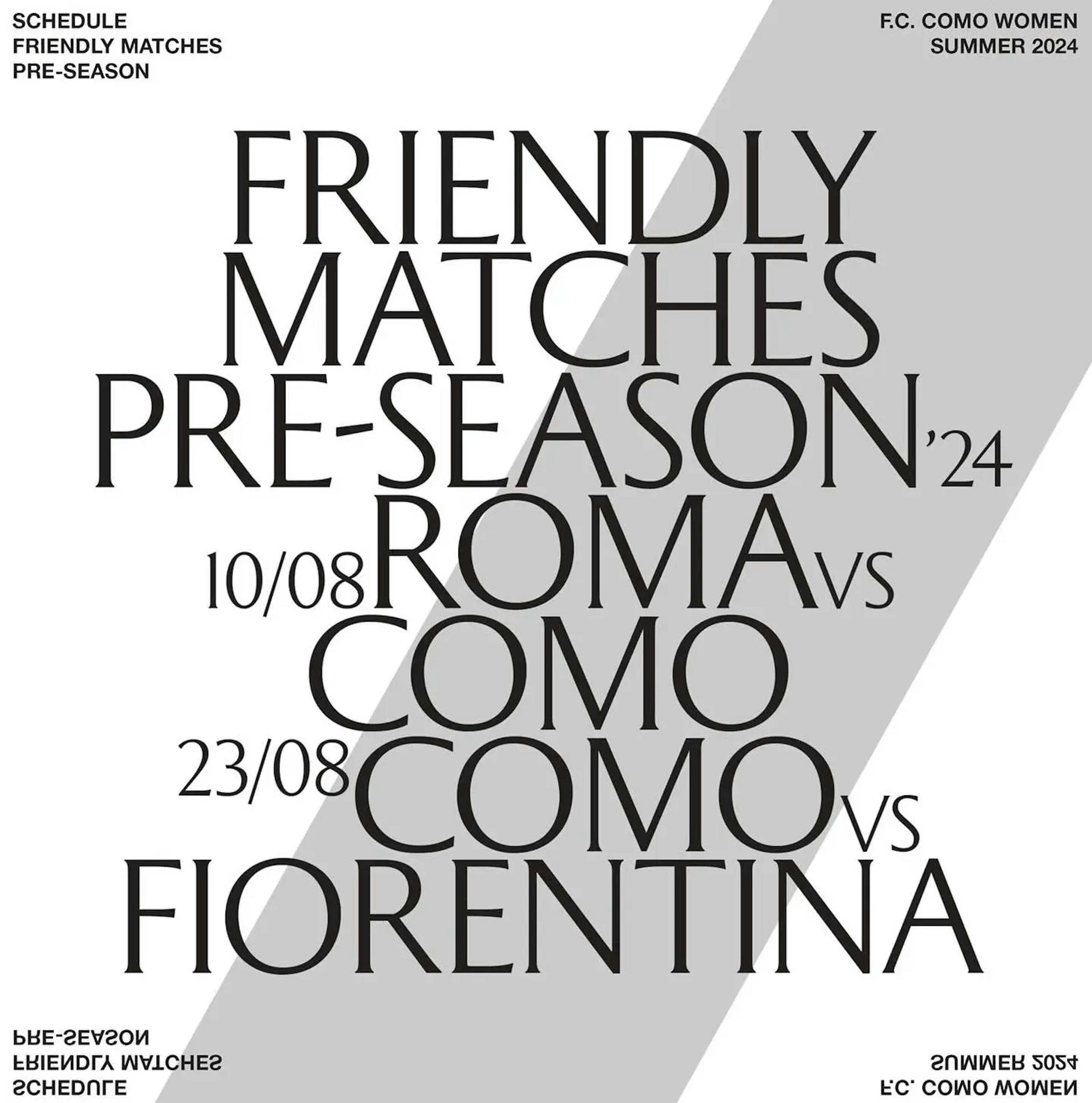 Friendly matches pre-season