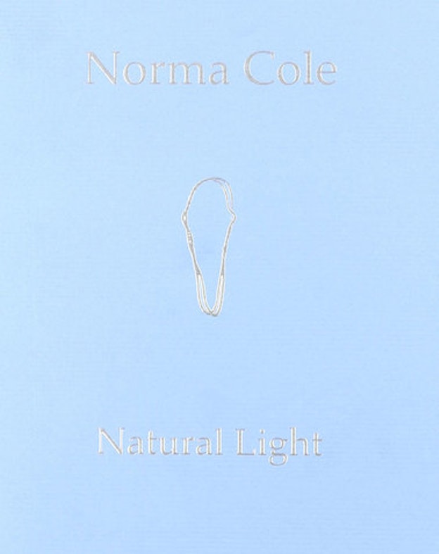 A light blue background with silver font which reads 