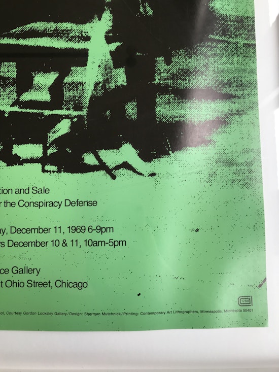 Andy Warhol, Conspiracy Means to Breathe Together, Art Auction and Sale, Fund for the Conspiracy Defense Poster (Electric Chair), 1969