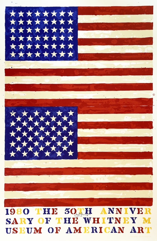 Jasper Johns, The 50th Anniversary of the Whitney Museum of American Art, 1980 (Double Flag), 1979