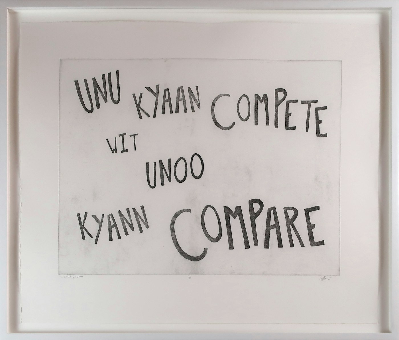 Eliza Myrie, compete/compare, 2021