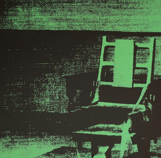 Andy Warhol, Conspiracy Means to Breathe Together, Art Auction and Sale, Fund for the Conspiracy Defense Poster (Electric Chair), 1969