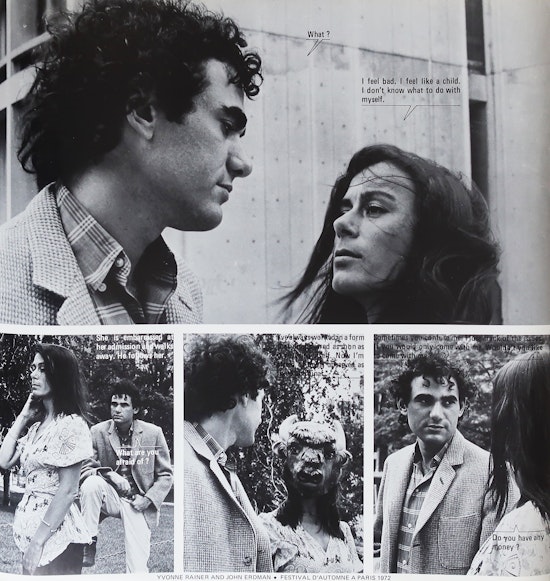 Yvonne Rainer and John Erdman, Festival d'Automne à Paris, 1972