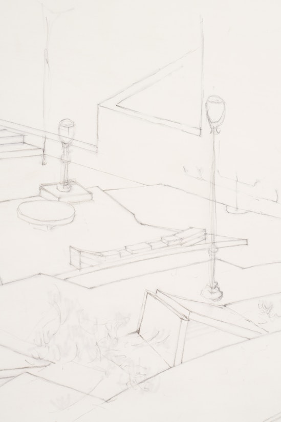 Richard Artschwager, Study for West Thames Street Park, 1987