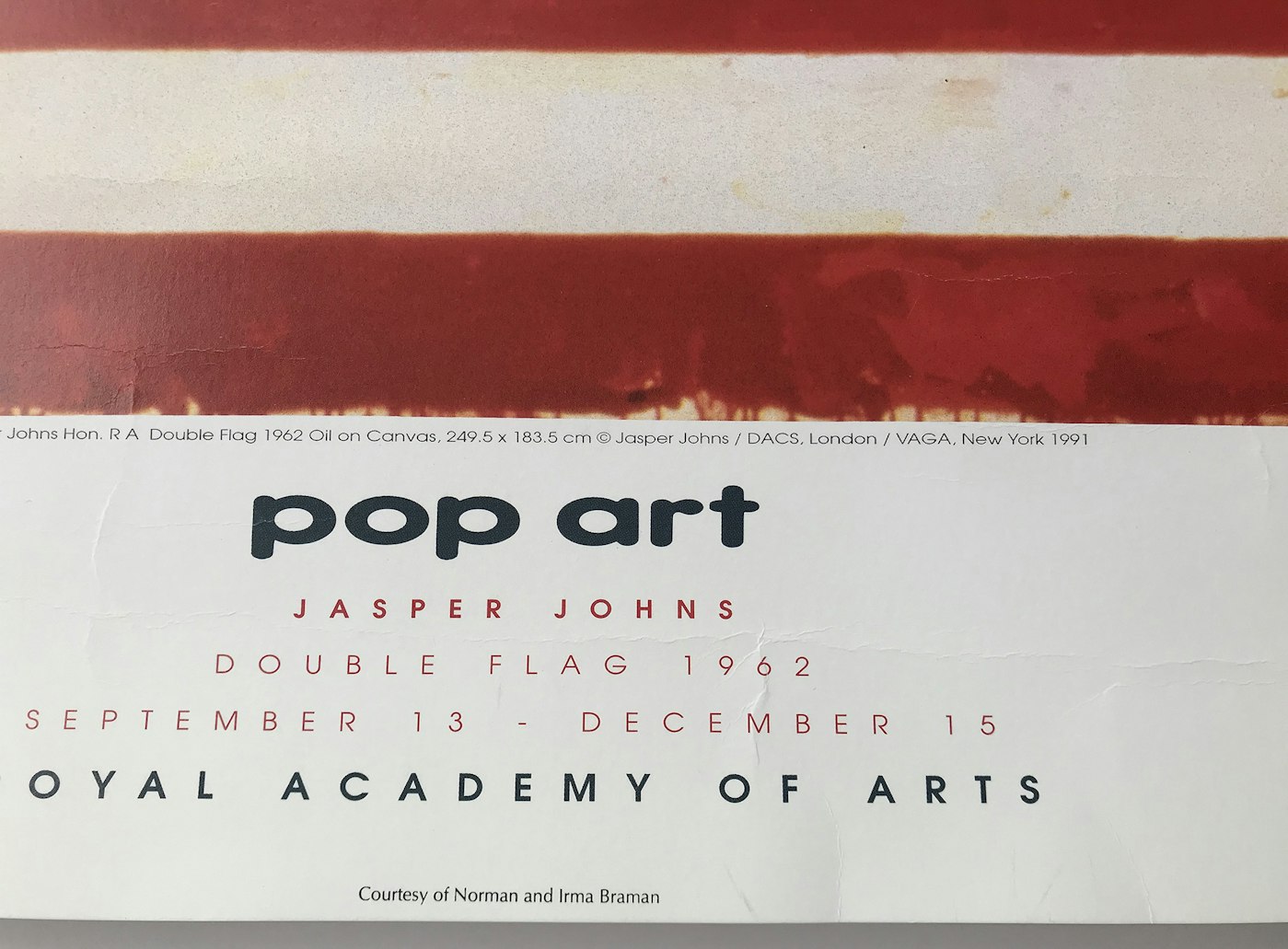 Jasper Johns, Pop Art (Double Flag, 1962), 1991