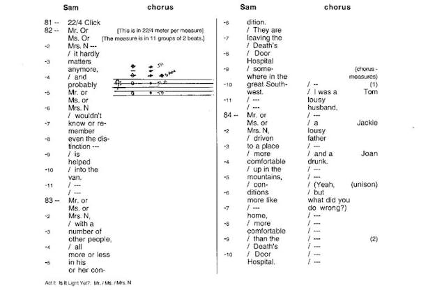 A musical score with the name 