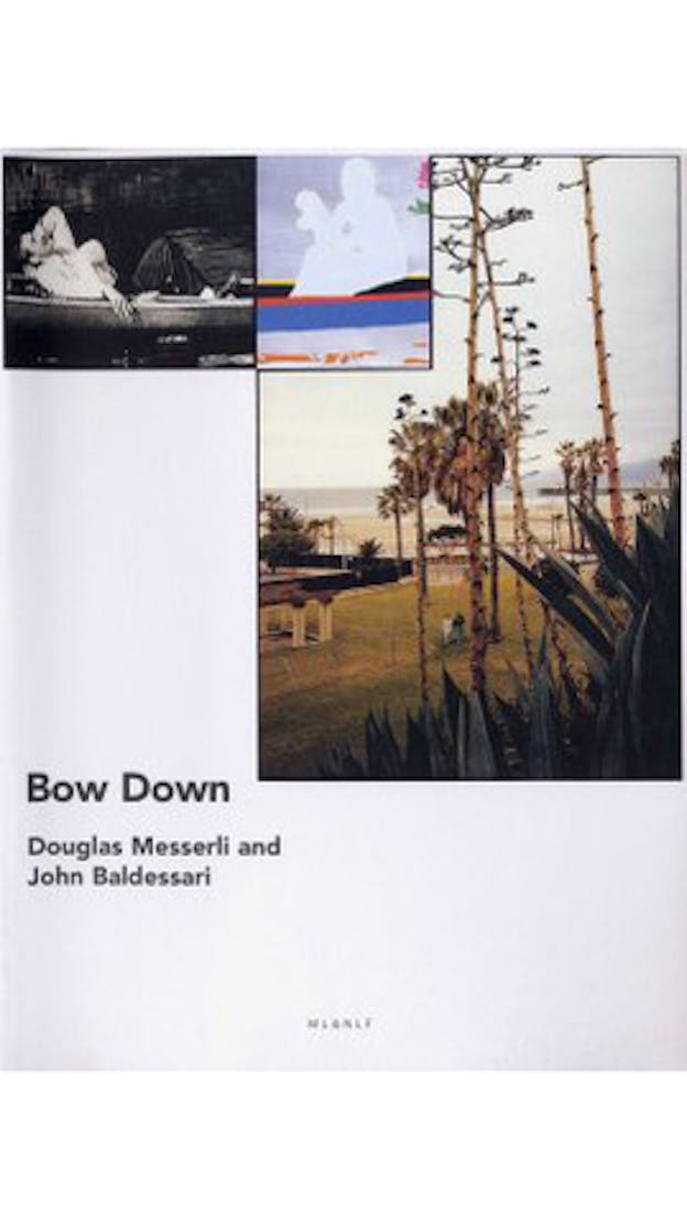 A white book cover with three images on the top. On the upper left corner there is a black and white photograph of a person laying down in a boat. To the right of that image there is a small image of a white outline of a human surrounded by abstract birghtly colored forms. To the right of that image, there is a photograph of palm trees. On the lower left, the title 