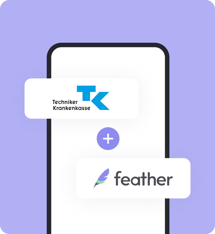 Feather icon showing TK and Feather cooperation.