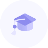 Feather icon showing graduation hat