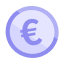 Feather icon showing an euro coin.