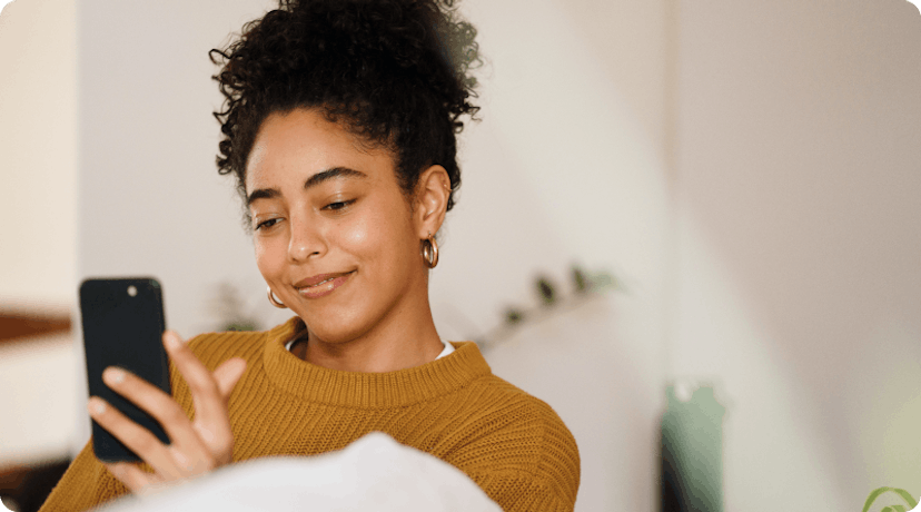 Woman looking at a mobile