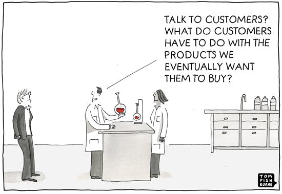customer interview cartoon