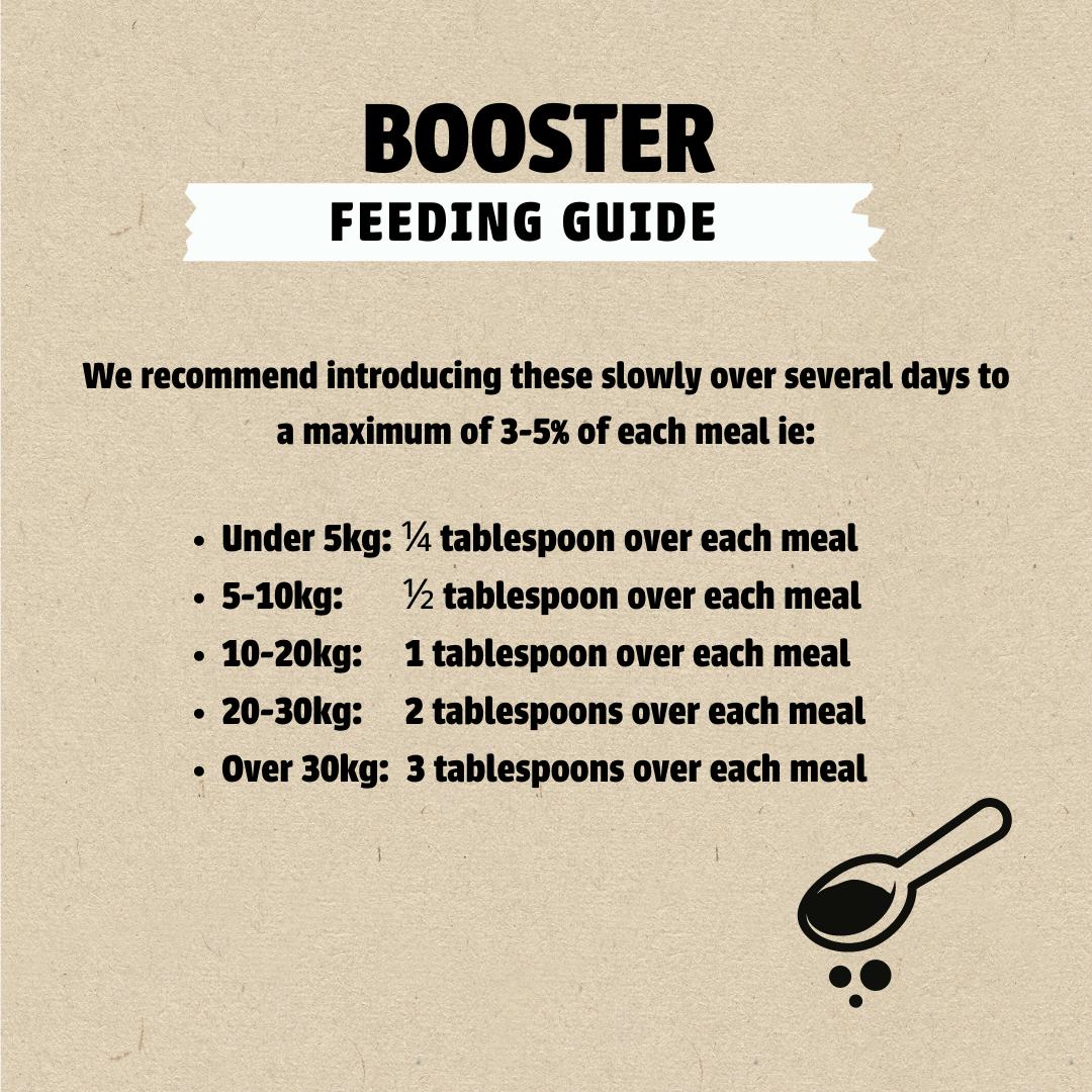 Our recommended booster feeding guide