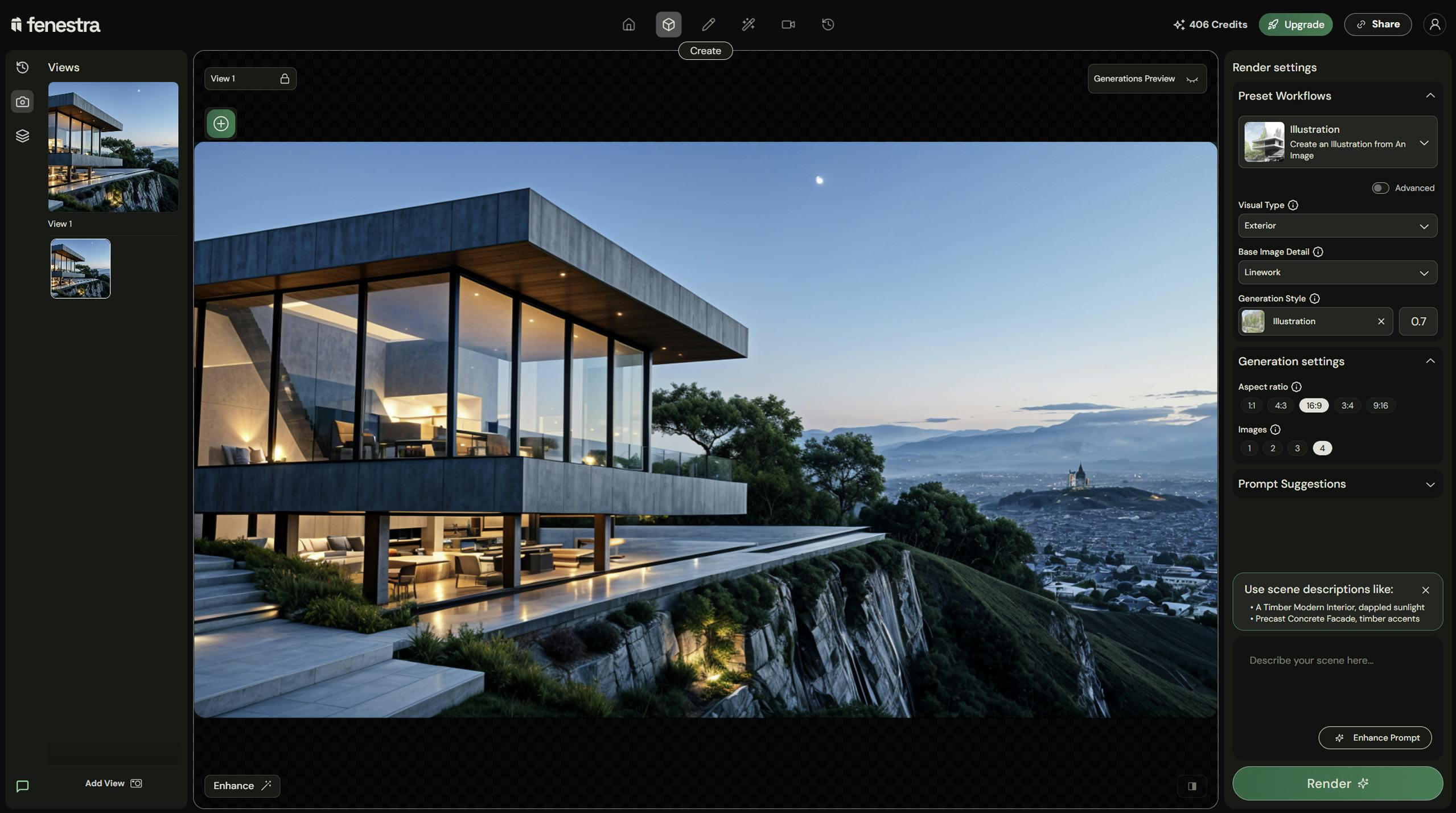 architecture rendering fenestra ai cliff edge home