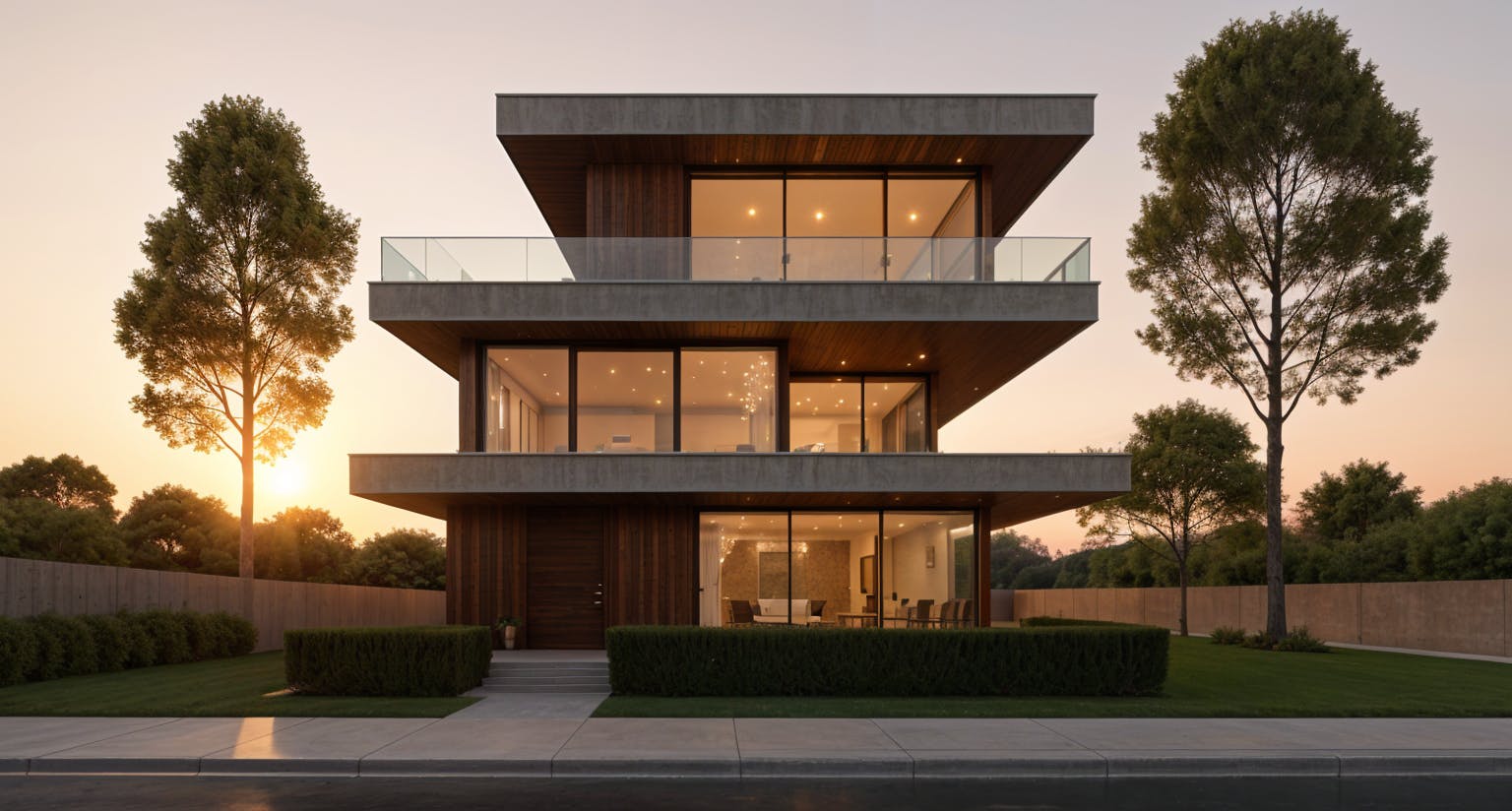fenestra villa setting sun modern