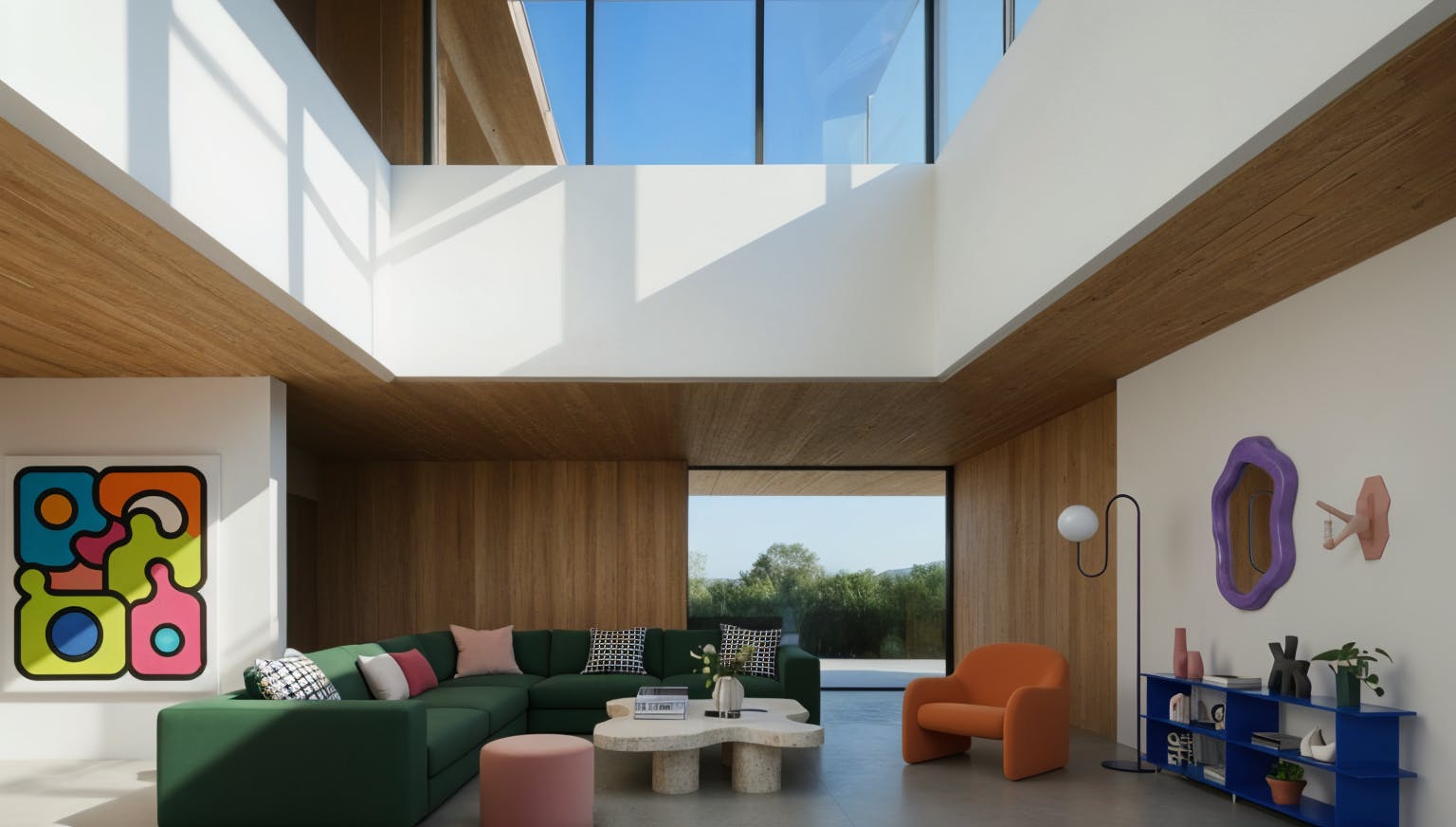 maximalist modern pop art interior design