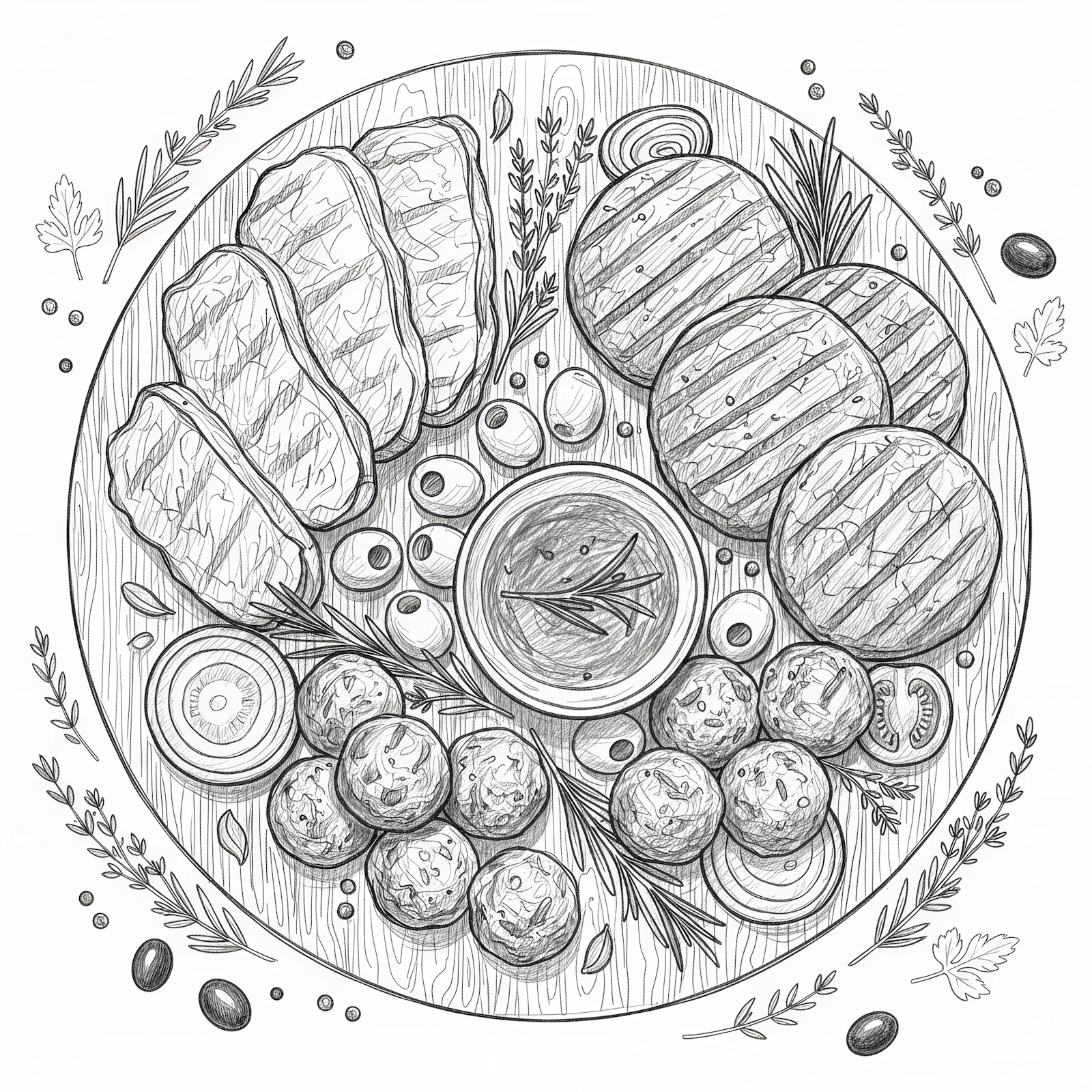 Assiette illustrée représentant les cycles du vivant
