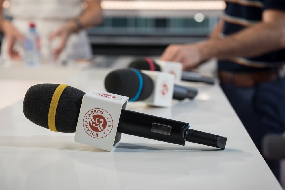 Microphones on Live at RG set Roland-Garros 2018