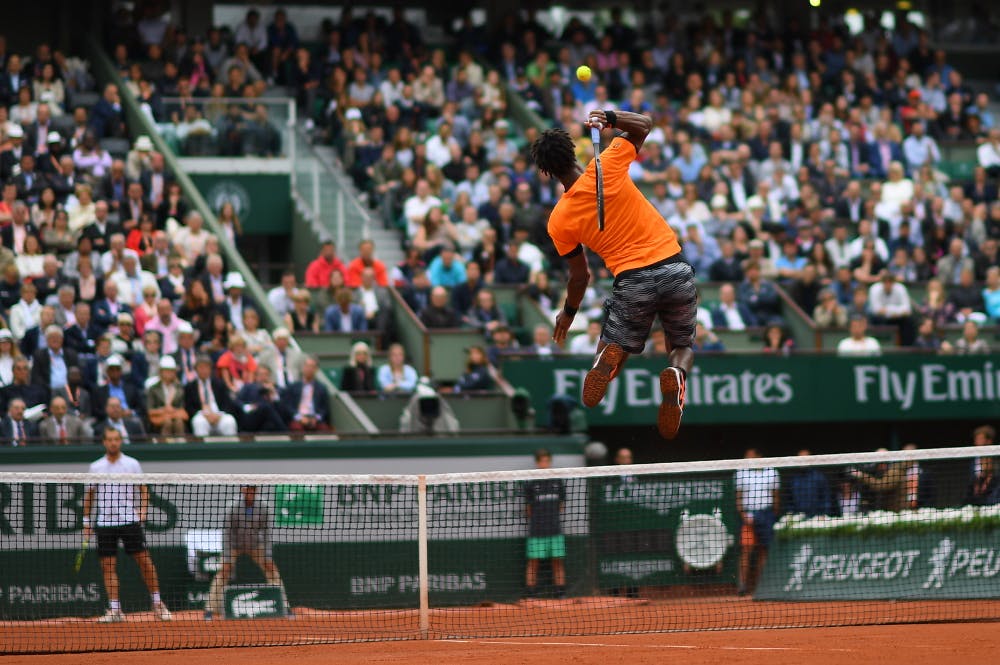 Gaël Monfils smash dunk Roland-Garros 2017 Richard Gasquet