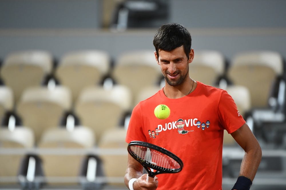 Novak Djokovic, Roland Garros 2020, practice