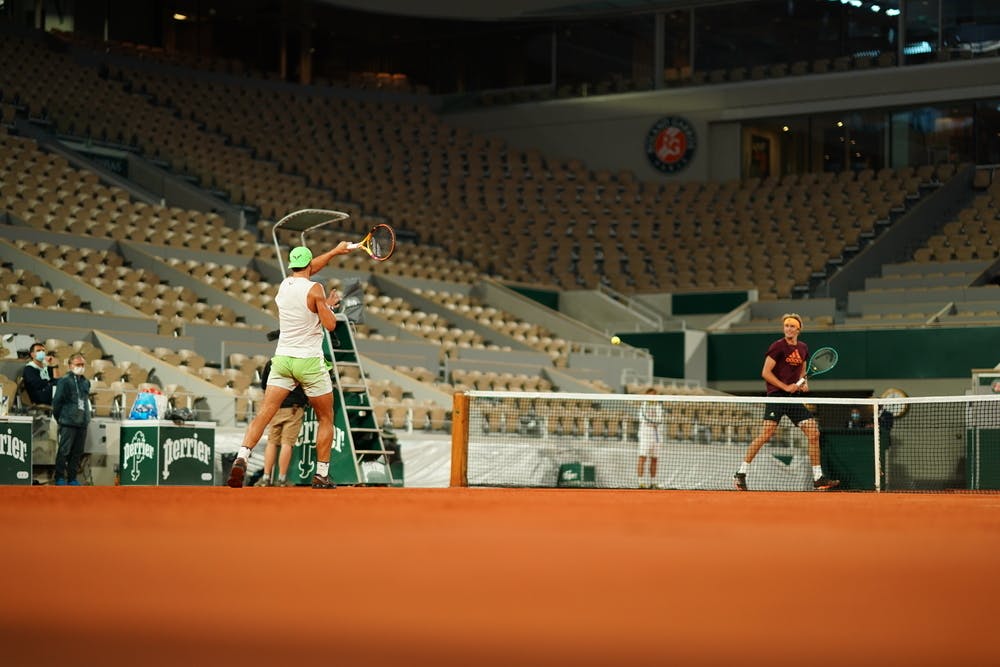 Nadal Zverev practice Roland-Garros 2020