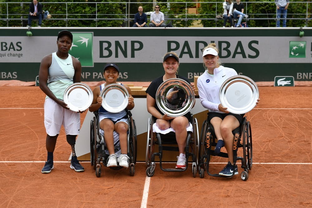 Kgothatso Montjane, Yui Kamiji, Aniek Van Koot, Diede De Groot, Roland-Garros 2022, Tennis Fauteuil Double Dames, Remise de Prix, 