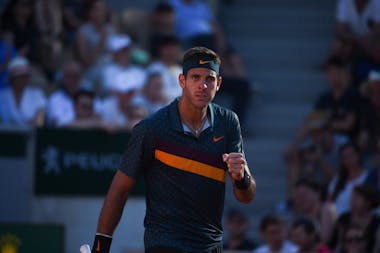 Juan Martin Del Potro fist puming during Roland-Garros 2019