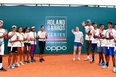 Justin Henin iand players n Delhi for the Roland-Garros Junior Wild Card Series