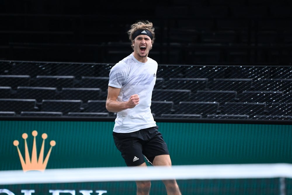 Alexander Zverev during the final of the Rolex Paris Masters 2020