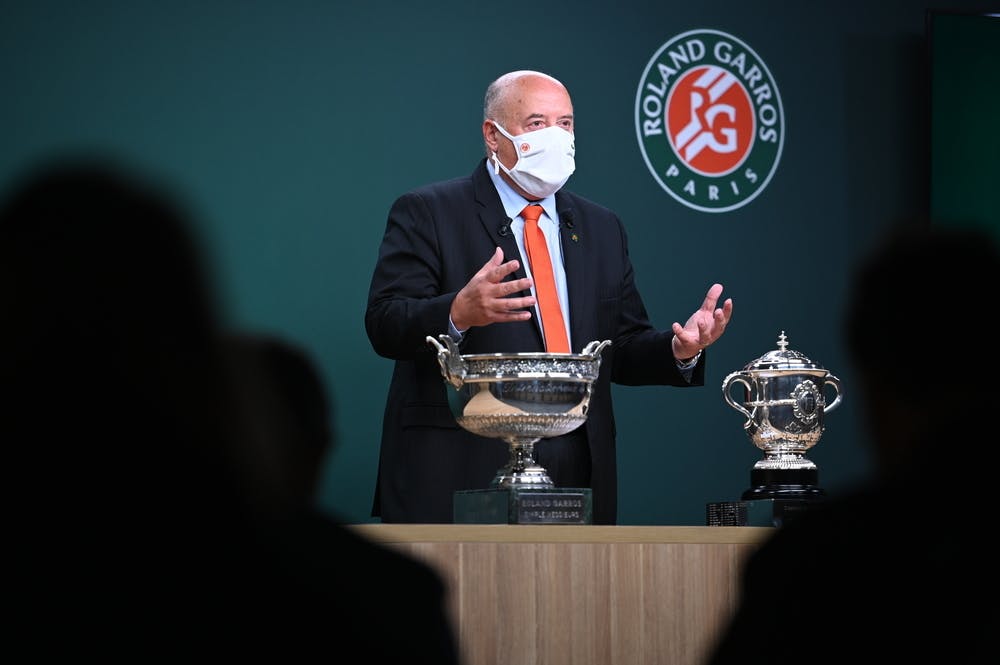 Bernard Giudicelli, Président de la FFT, lors du tirage au sort de ce Roland-Garros 2020.