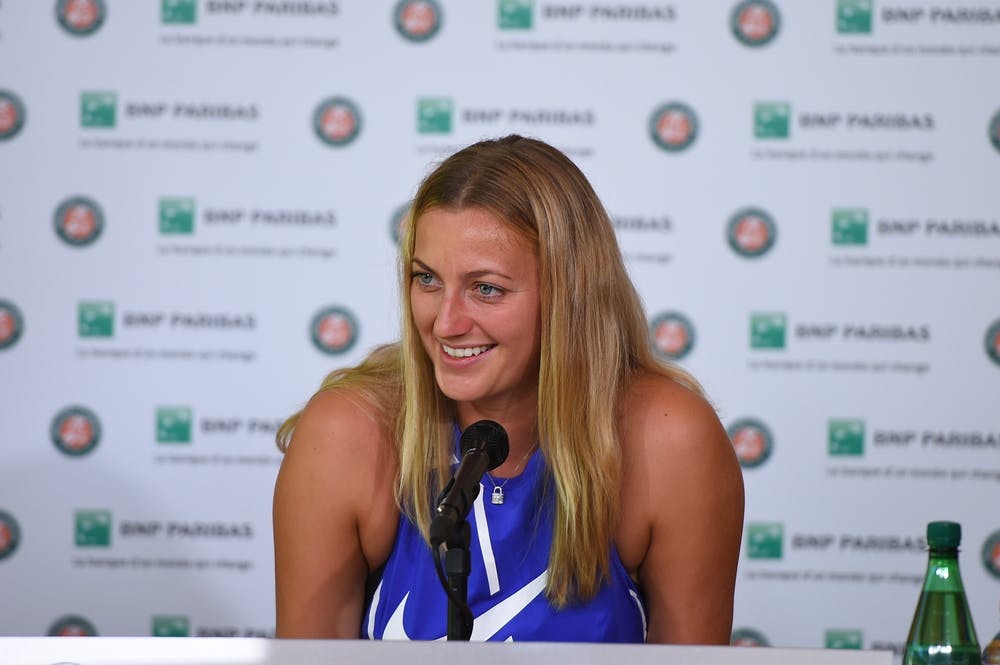 Petra Kvitova smiling during media day at Roland-Garros 2017