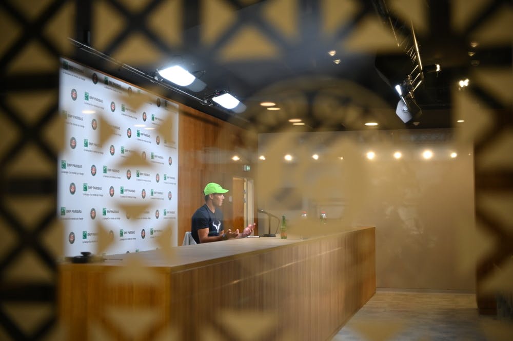 Rafael Nadal during a press conference at Roland-Garros 2020