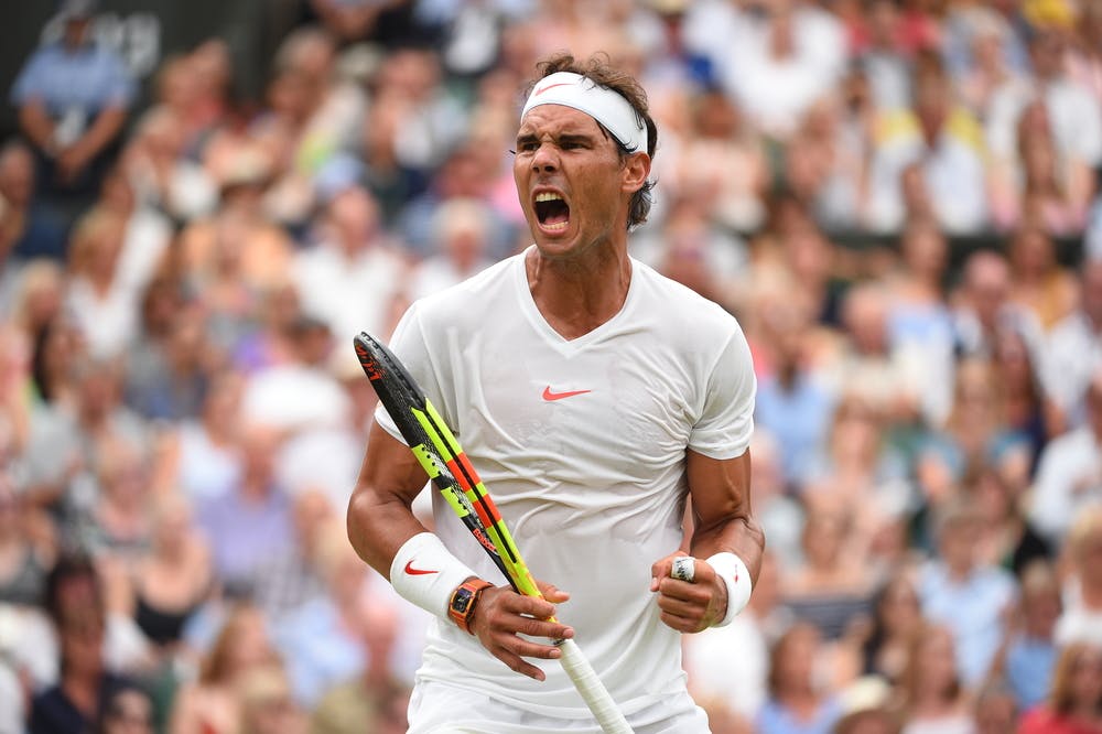 Rafael Nadal screams in Wimbledon 2018
