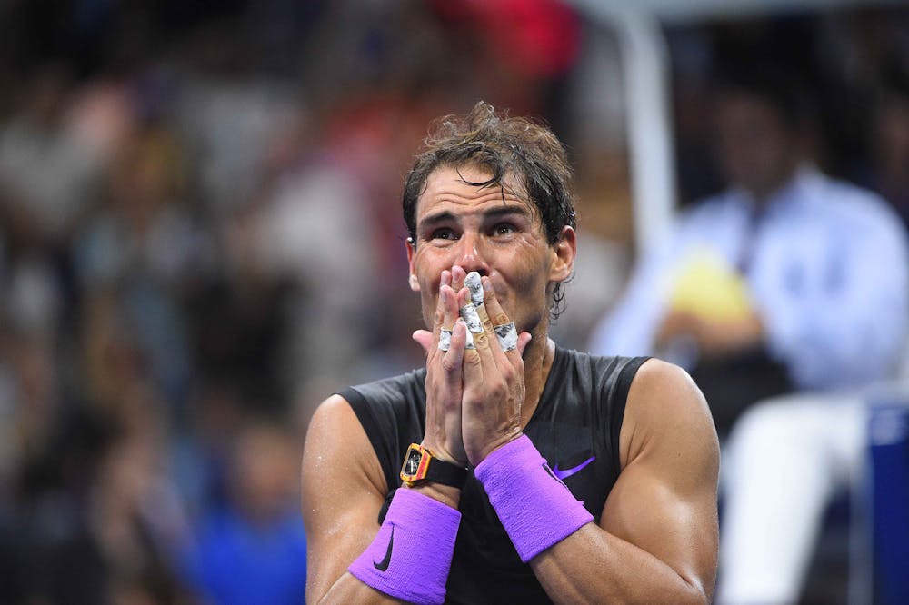 Emotional Rafael Nadal after his win at the 2019 US Open