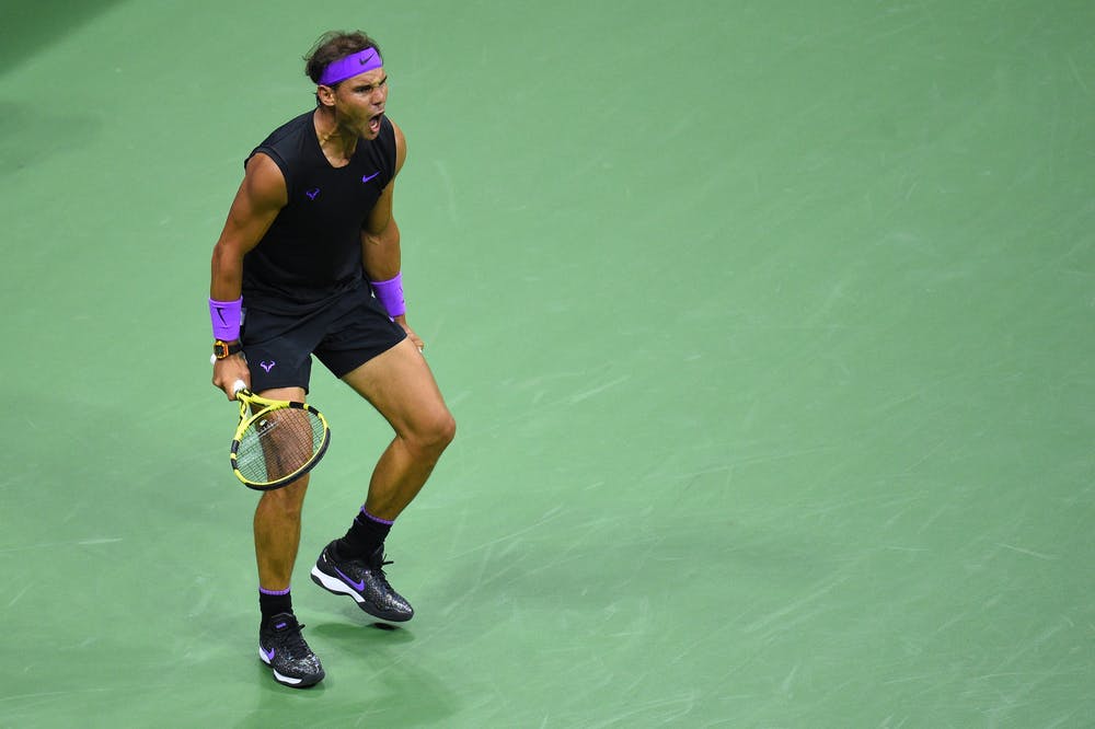 Rafael Nadal screaming at the 2019 US Open