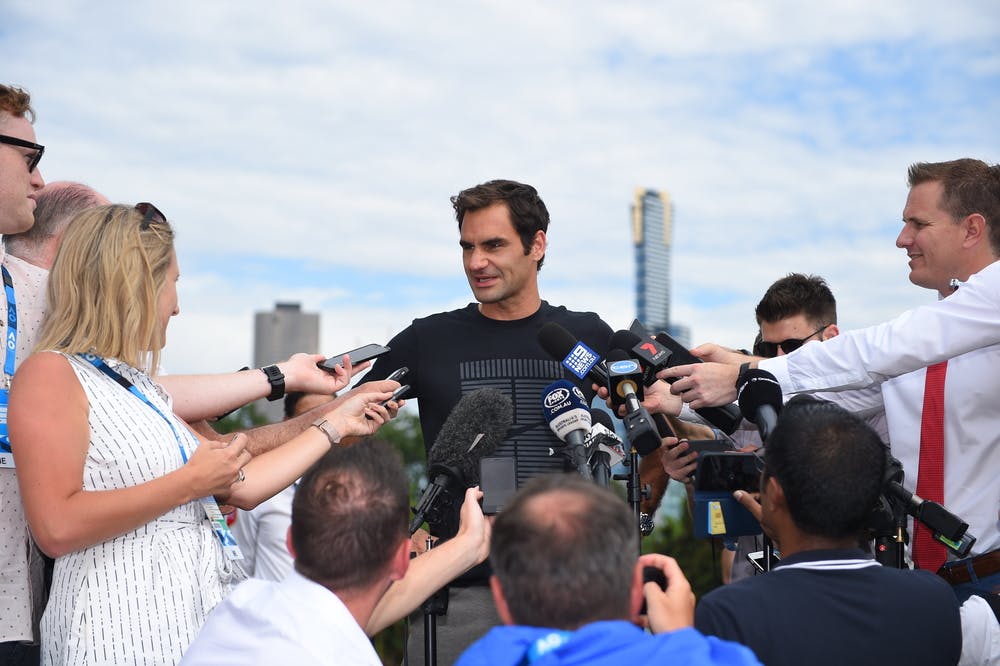 Roger Federer answering to the press the day after his victory at the 2018 Australian Open