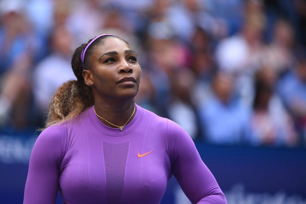 Serena Williams thinking at the US Open