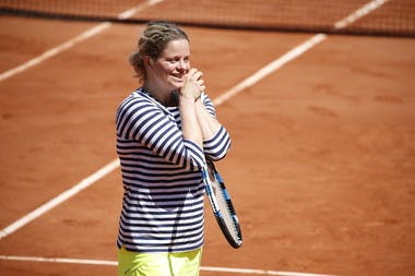 Smiling Kim Clijsters at Roland-Garros 2017