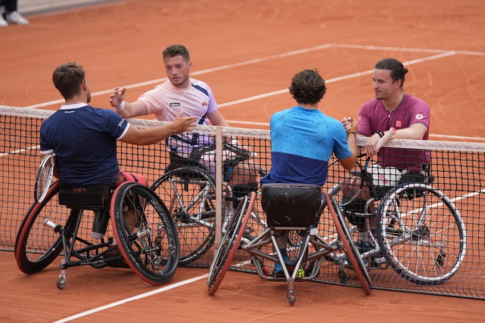 Alfie Hewett, Gordon Reid, Martin de la Puente, Daniel Caverzaschi, tennis-fauteuil, double messieurs, demi-finales, Roland-Garros 2022  