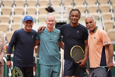 Mats Wilander, John McEnroe, Yannick Noah et Mansour Bahrami / Roland-Garros 2023