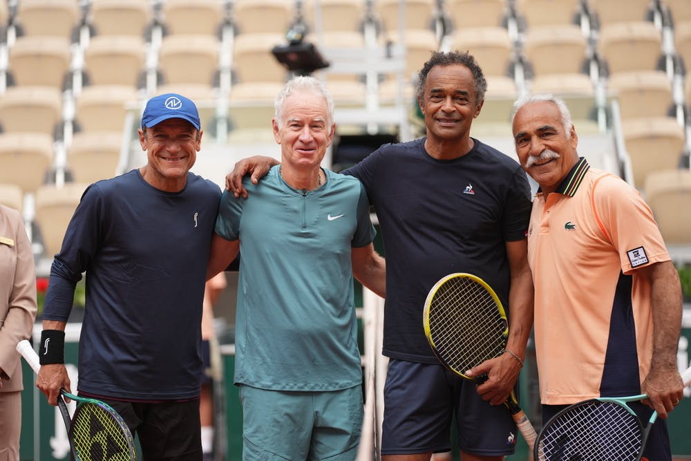 Mats Wilander, John McEnroe, Yannick Noah et Mansour Bahrami / Roland-Garros 2023