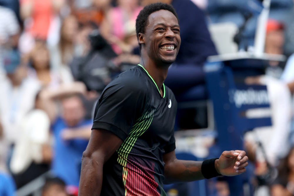 Gaël Monfils smiling at the 2021 US Open