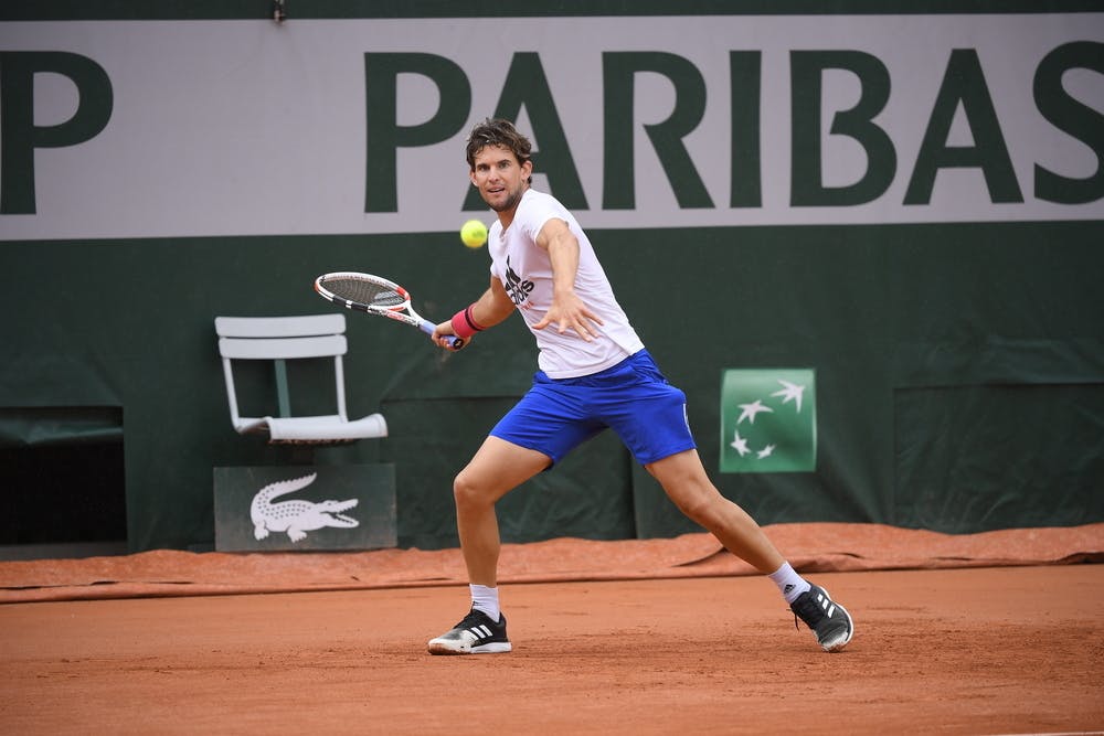 Dominic Thiem, Roland-Garros 2020, practice