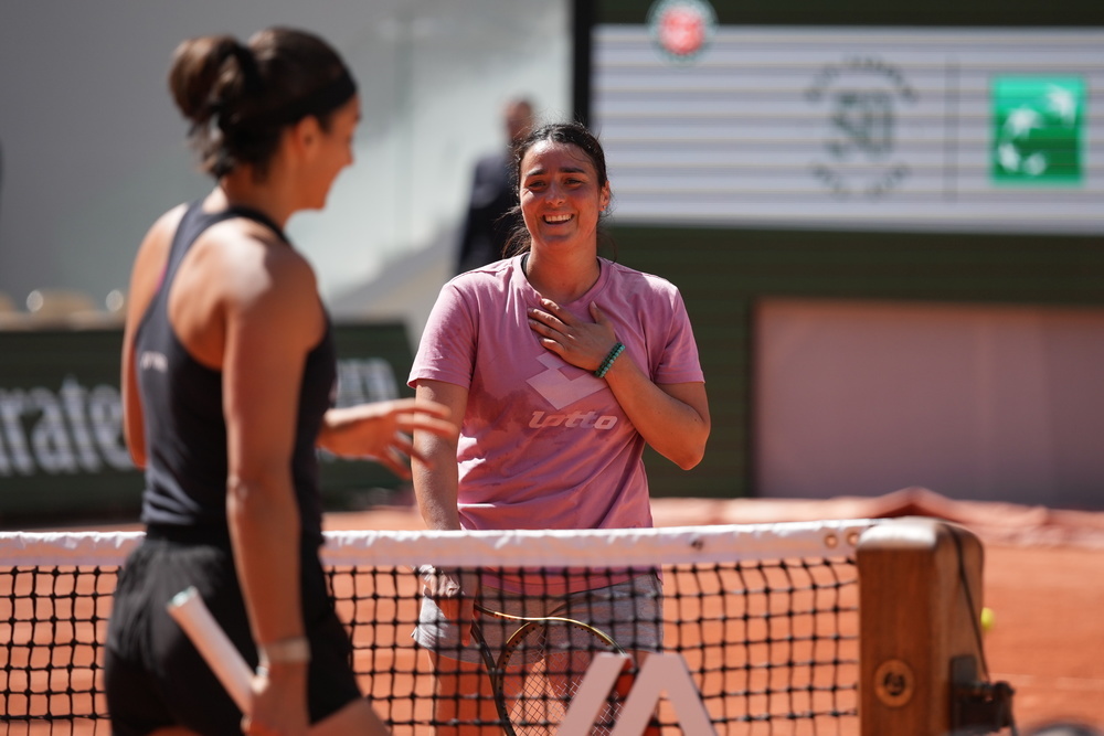 Caroline Garcia, Ons Jabeur, entraînement, Roland-Garros 2023