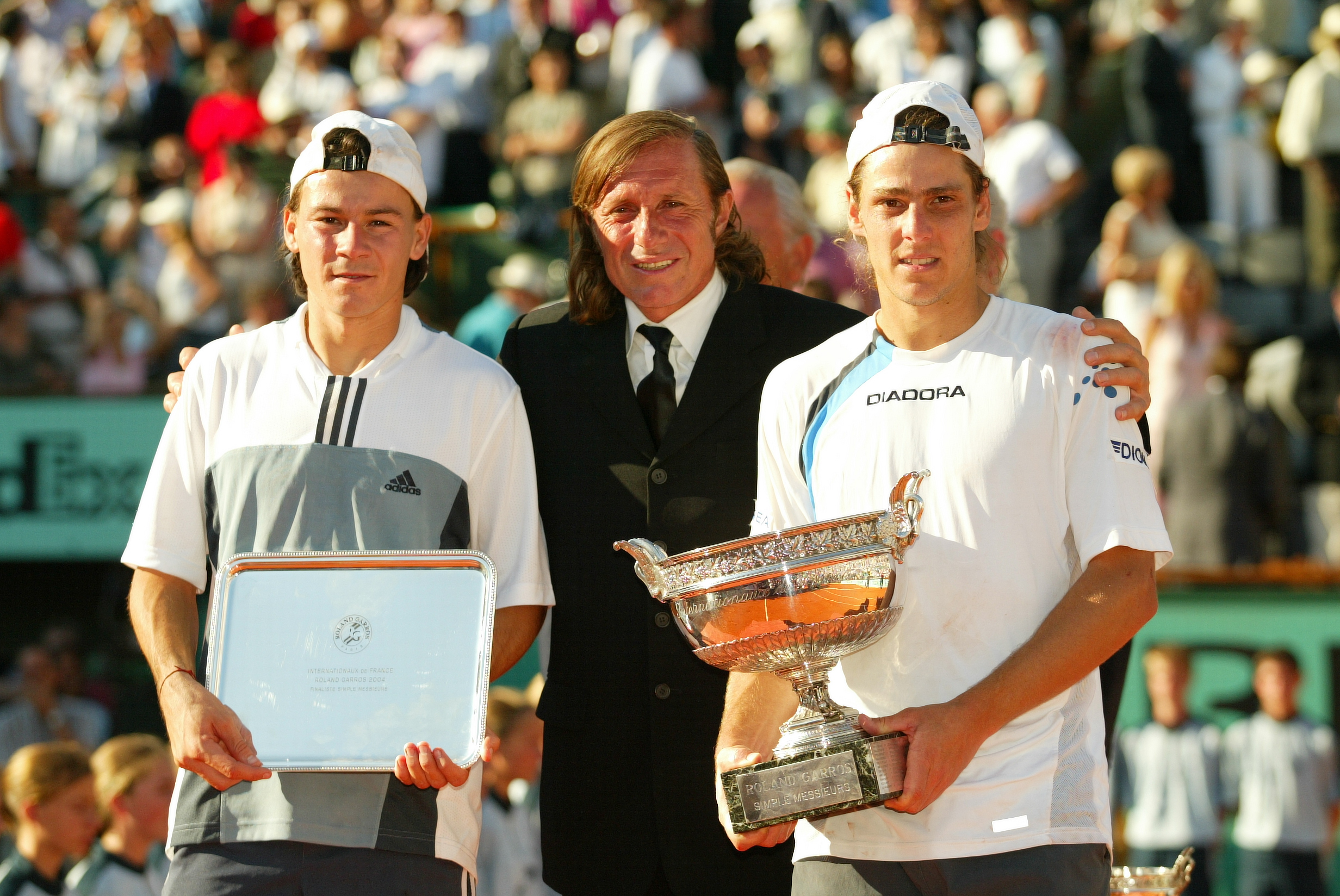 Guillermo Coria, Guillermo Vilas et Gaston Gaudio / Finale Roland-Garros 2004