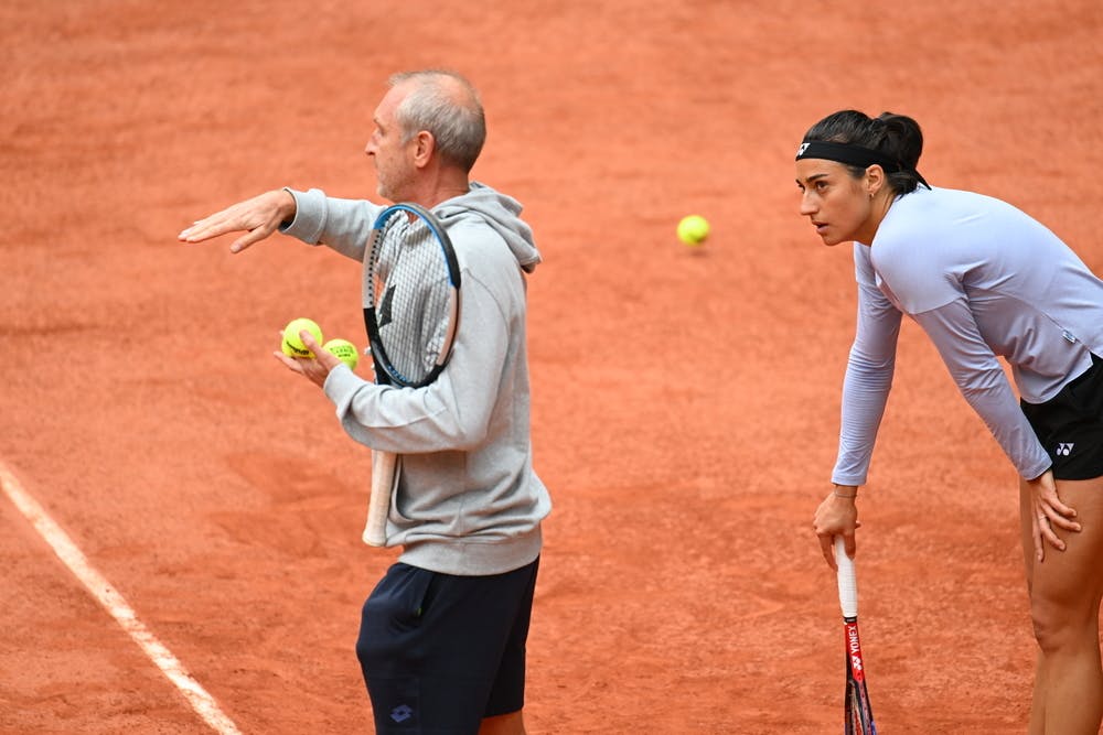 Caroline Garcia, Bertrand Perret, Roland-Garros 2023, practice