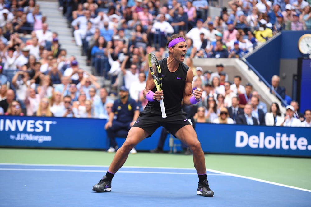 Pumped Rafael Nadal durinh his 2019 US Open final