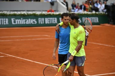 Hug between Dominic Thiem and Rafael Nadal Roland-Garros 2019