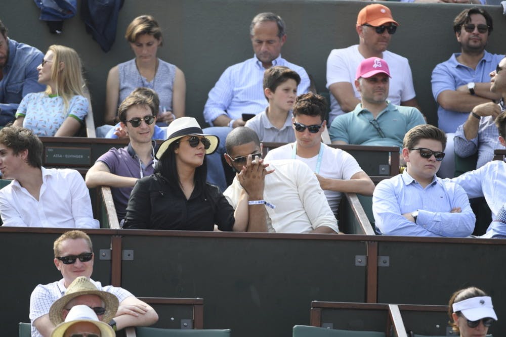 Nicolas Batum and his girlfriend at Roland-Garros 2018